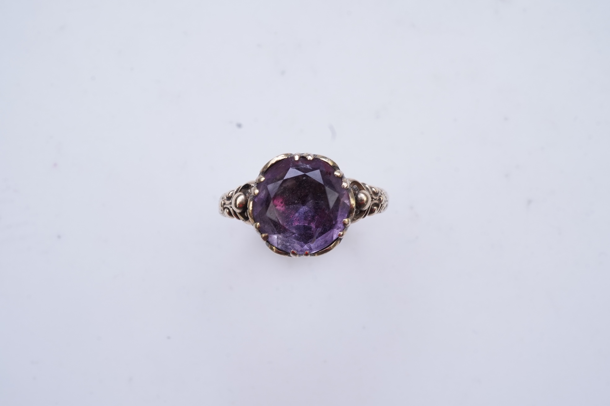 An amethyst ring, 19th century composite